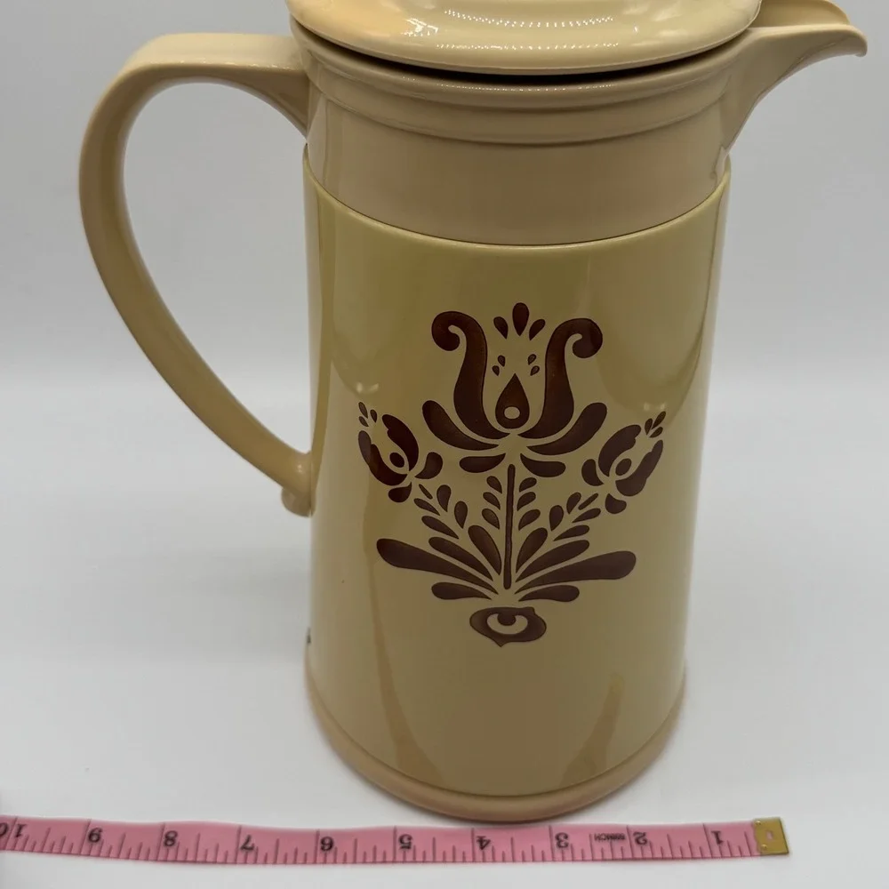 Vintage Pfaltzgraff Village Insulated Thermal Carafe Coffee Thermos Pitcher USA